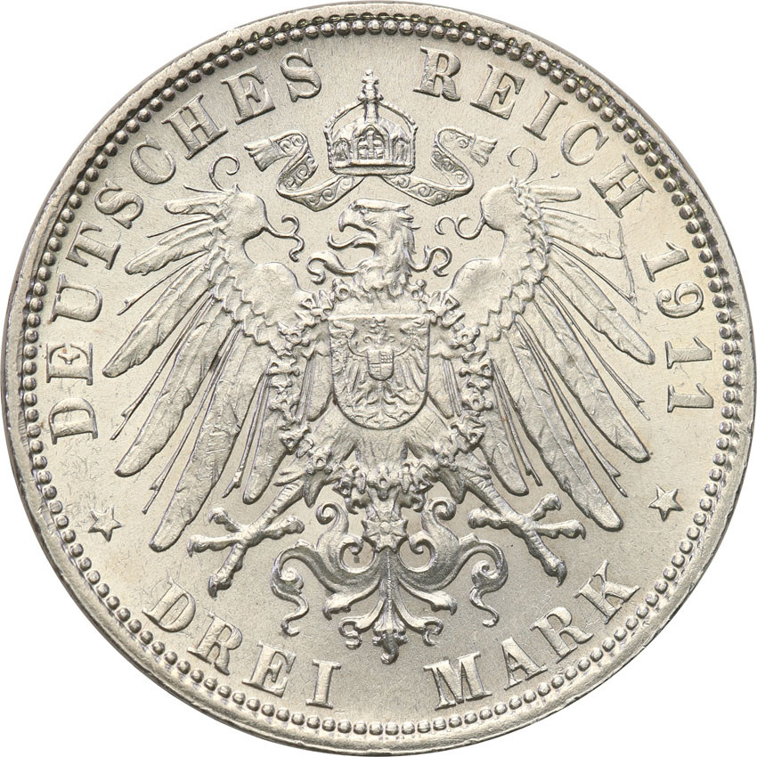 Niemcy, Bawaria. 3 Marki 1911 D